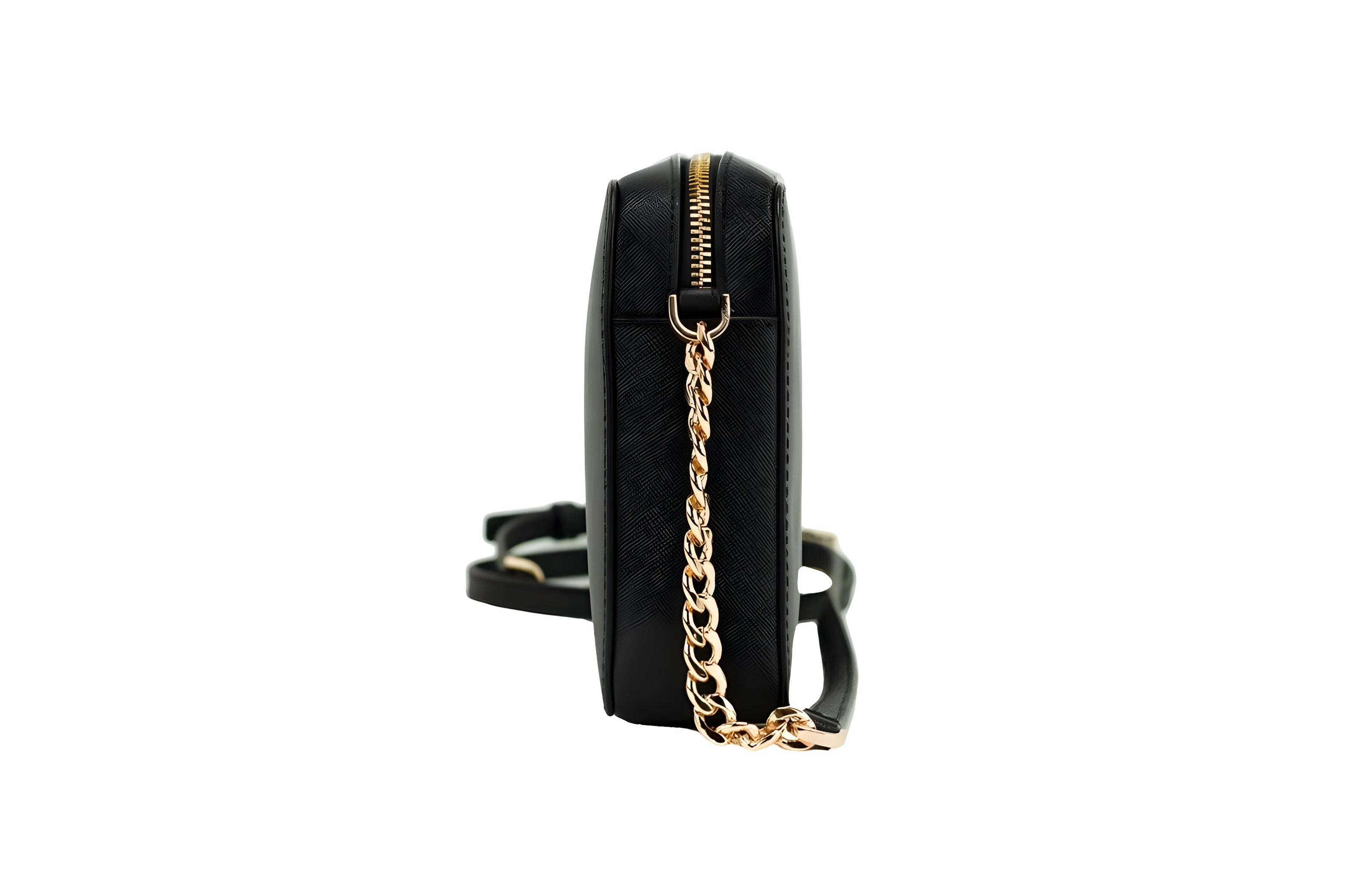 Michael Kors Black Saffiano Leather Jet Set Crossbody Bag