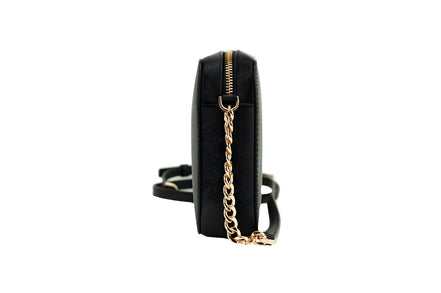 Michael Kors Black Saffiano Leather Jet Set Crossbody Bag