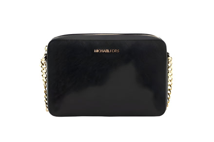 Geantă crossbody Michael Kors Jet Set neagră din piele Saffiano