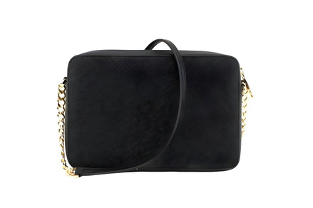Geantă crossbody Michael Kors Jet Set neagră din piele Saffiano