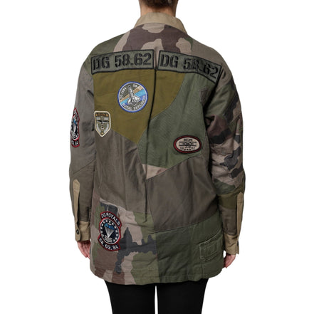Jachetă din bumbac verde militar cu nasturi Dolce & Gabbana