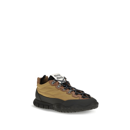 Miu Miu Beige Polyamide Athletic Sneakers