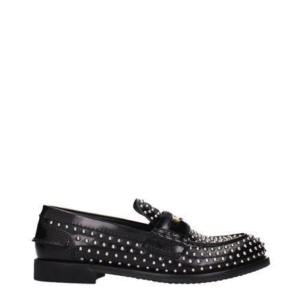Mocasiuni slip-on din piele neagră Miu Miu