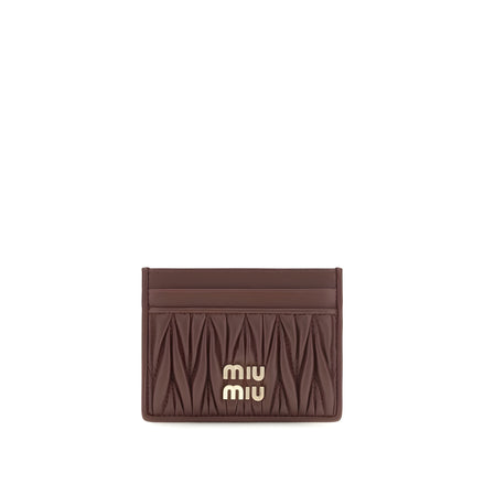 Portofel Miu Miu din piele de miel Bordeaux