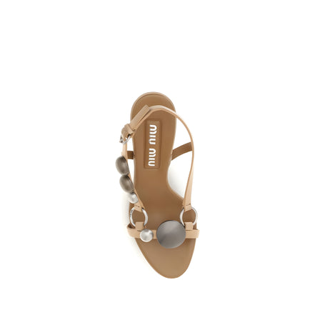 Miu Miu Brown Stiletto Heel Sandals