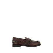 Mocasin maro slip-on Miu Miu din piele de vițel