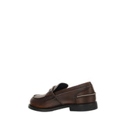 Mocasin maro slip-on Miu Miu din piele de vițel