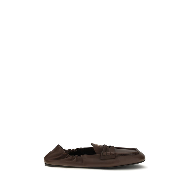 Mocasini slip-on Miu Miu maro din piele de miel
