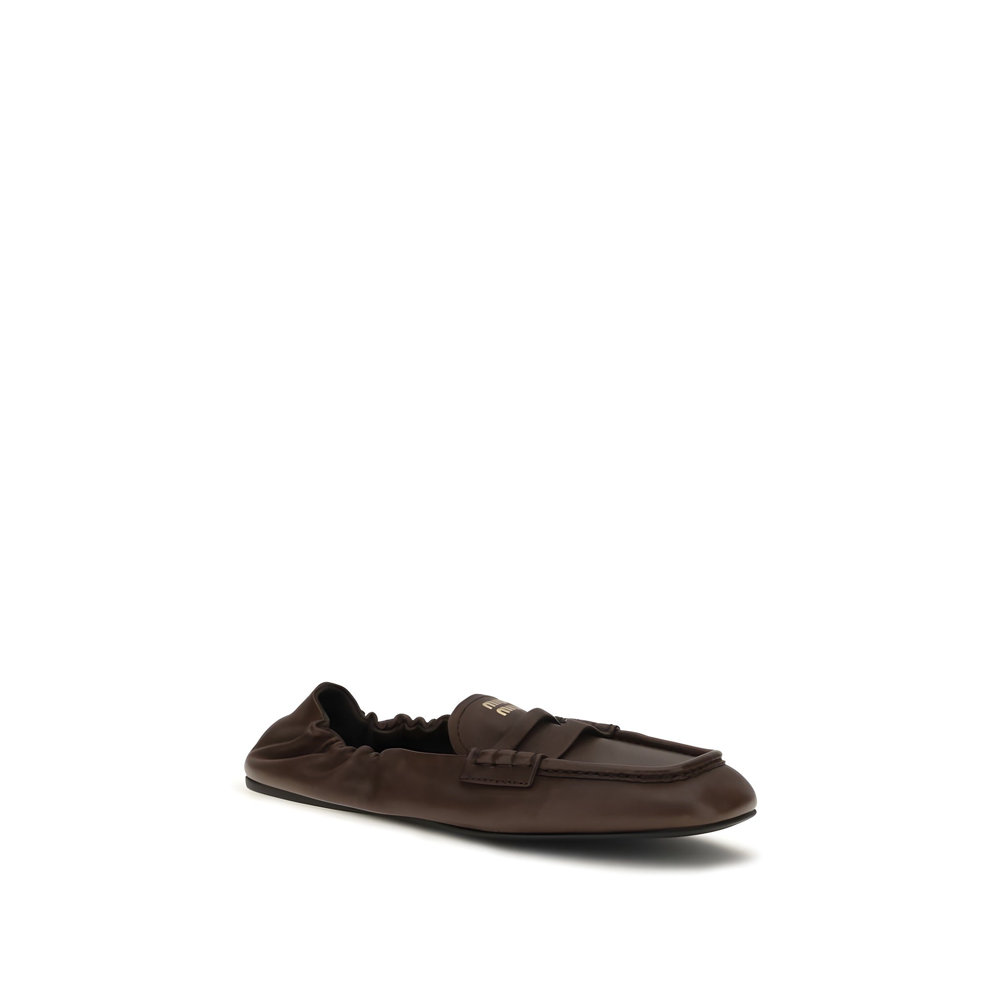 Mocasini slip-on Miu Miu maro din piele de miel