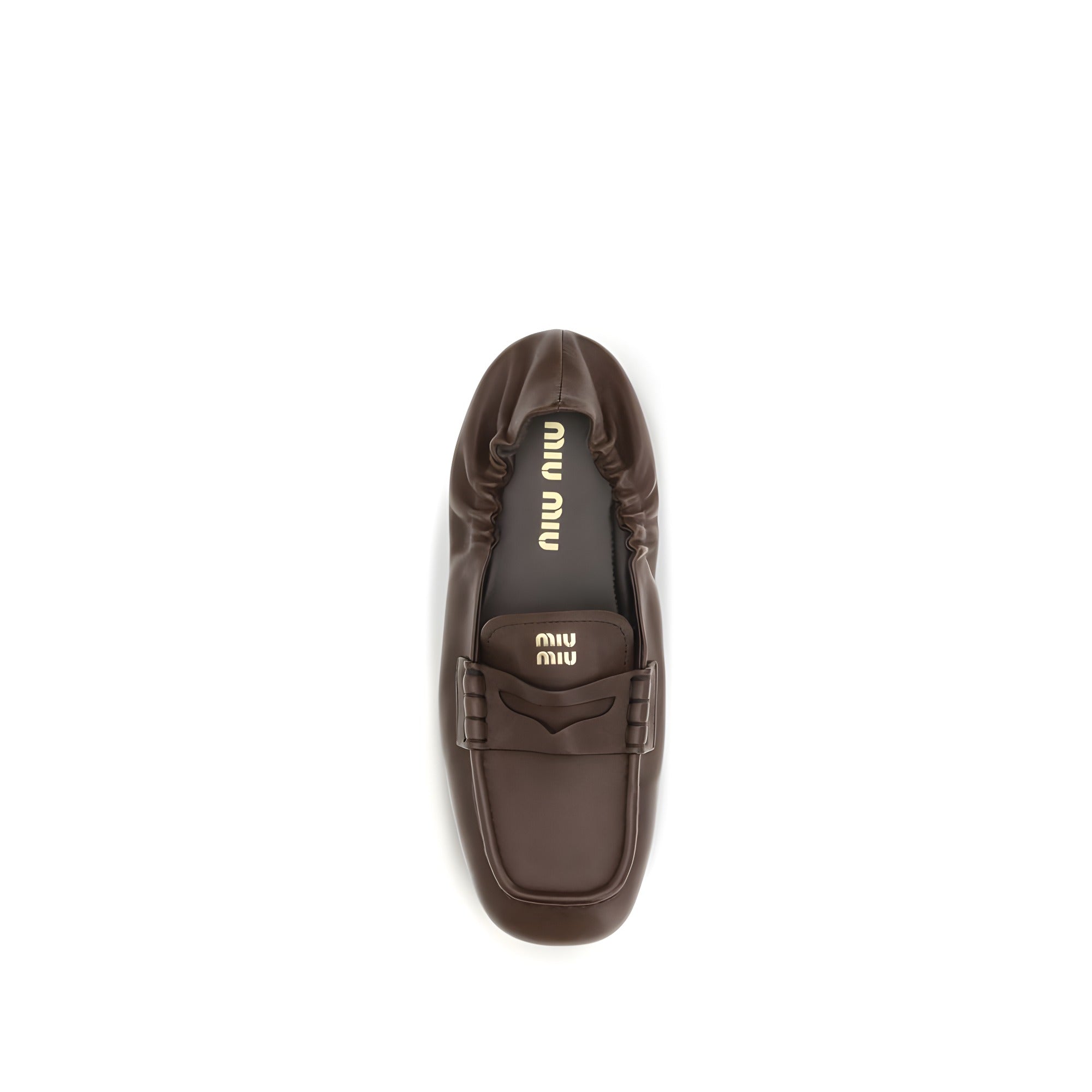 Mocasini slip-on Miu Miu maro din piele de miel