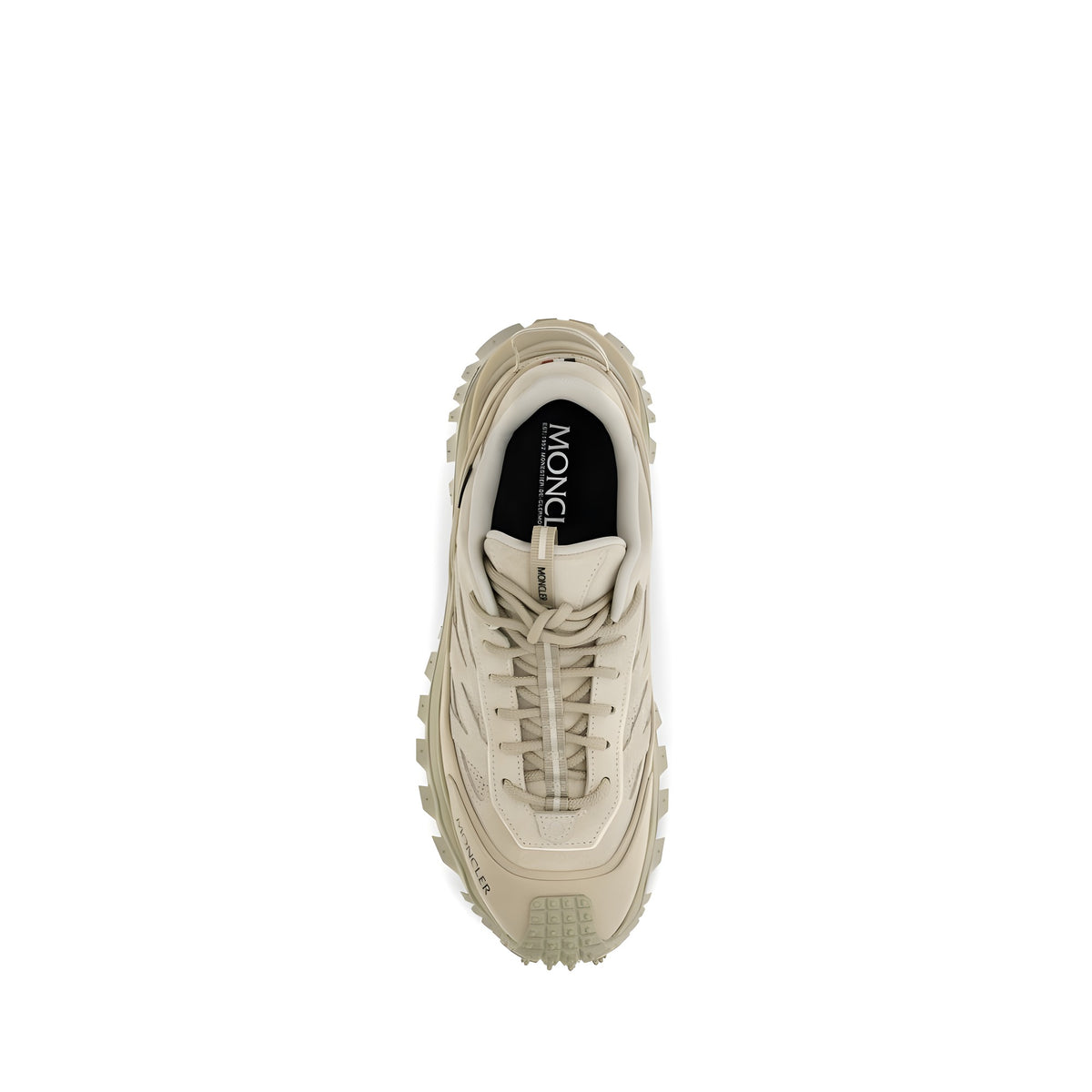 Moncler Beige Leather Athletic Sneakers