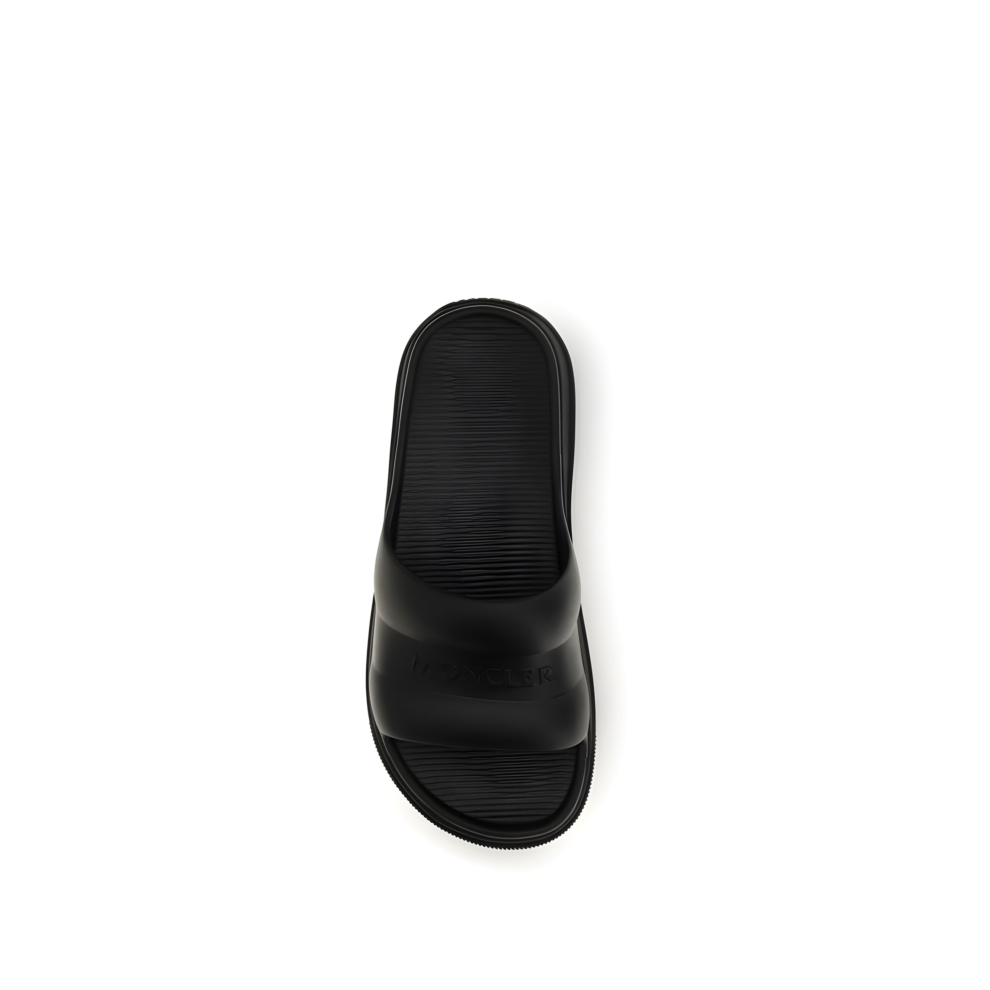 Moncler Black Rubber Flat Sandals
