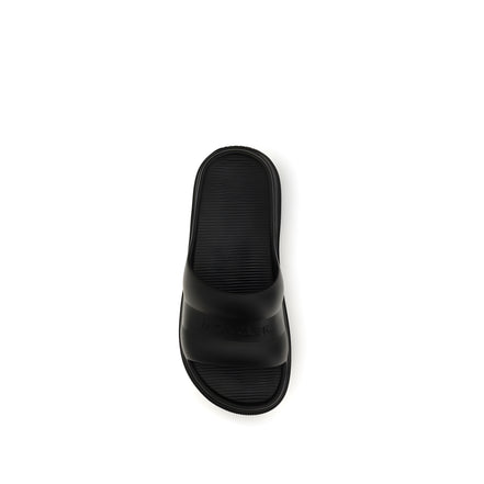 Moncler Black Rubber Flat Sandals