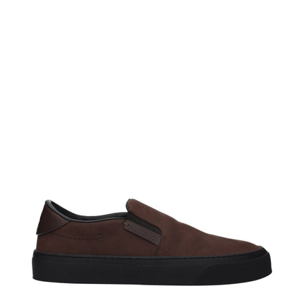 Mocasini slip-on Moncler din piele maro