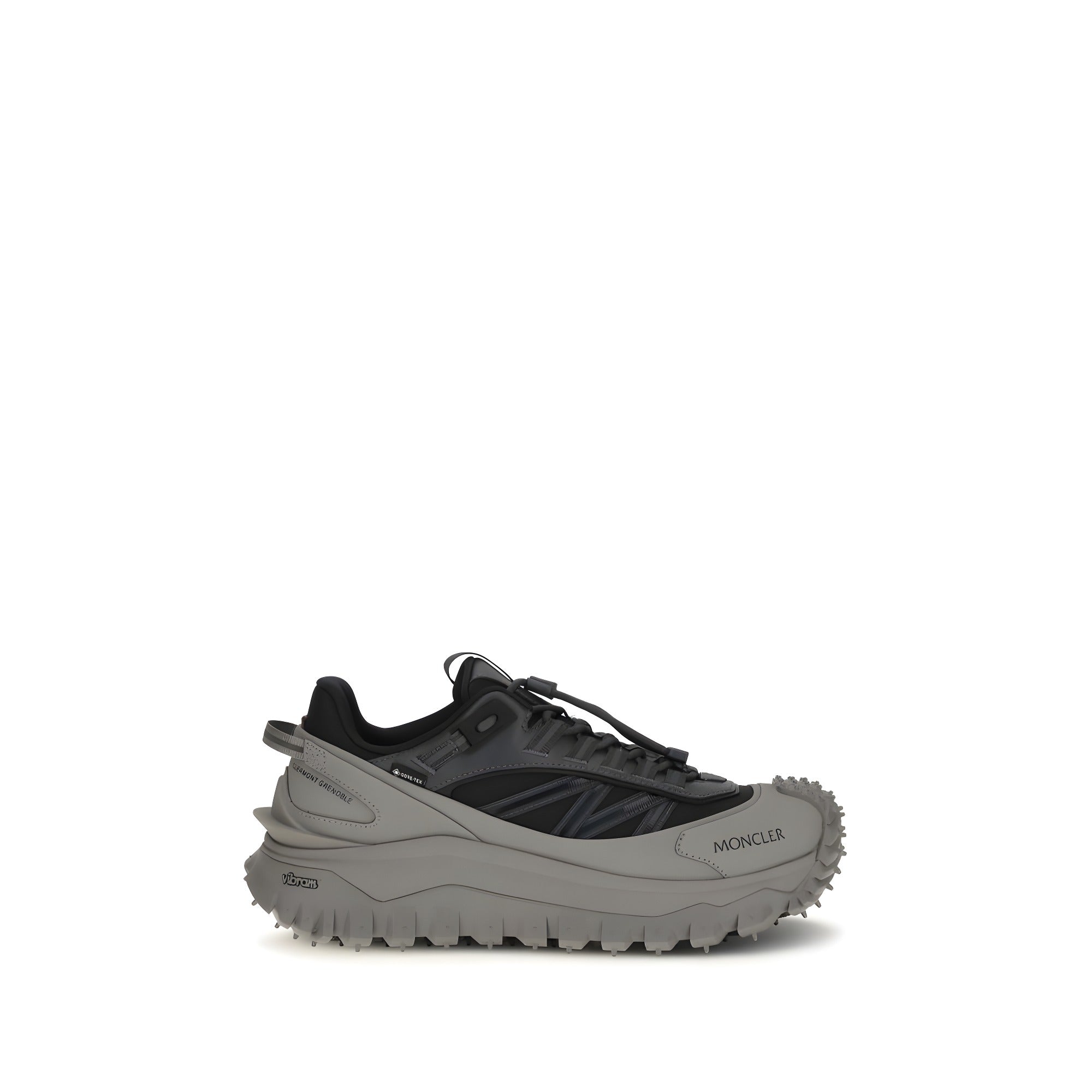 Moncler Gray Leather Athletic Sneakers