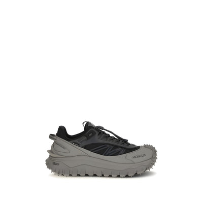 Moncler Gray Leather Athletic Sneakers