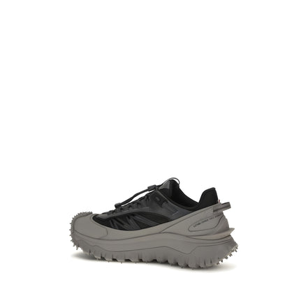 Moncler Gray Leather Athletic Sneakers