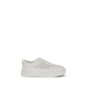 Moncler White Leather Athletic Sneakers