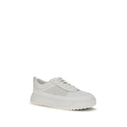 Moncler White Leather Athletic Sneakers