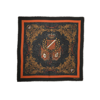 Eșarfă Dolce & Gabbana cașmir multicolor cu imprimeu crestă 272cm x 132cm