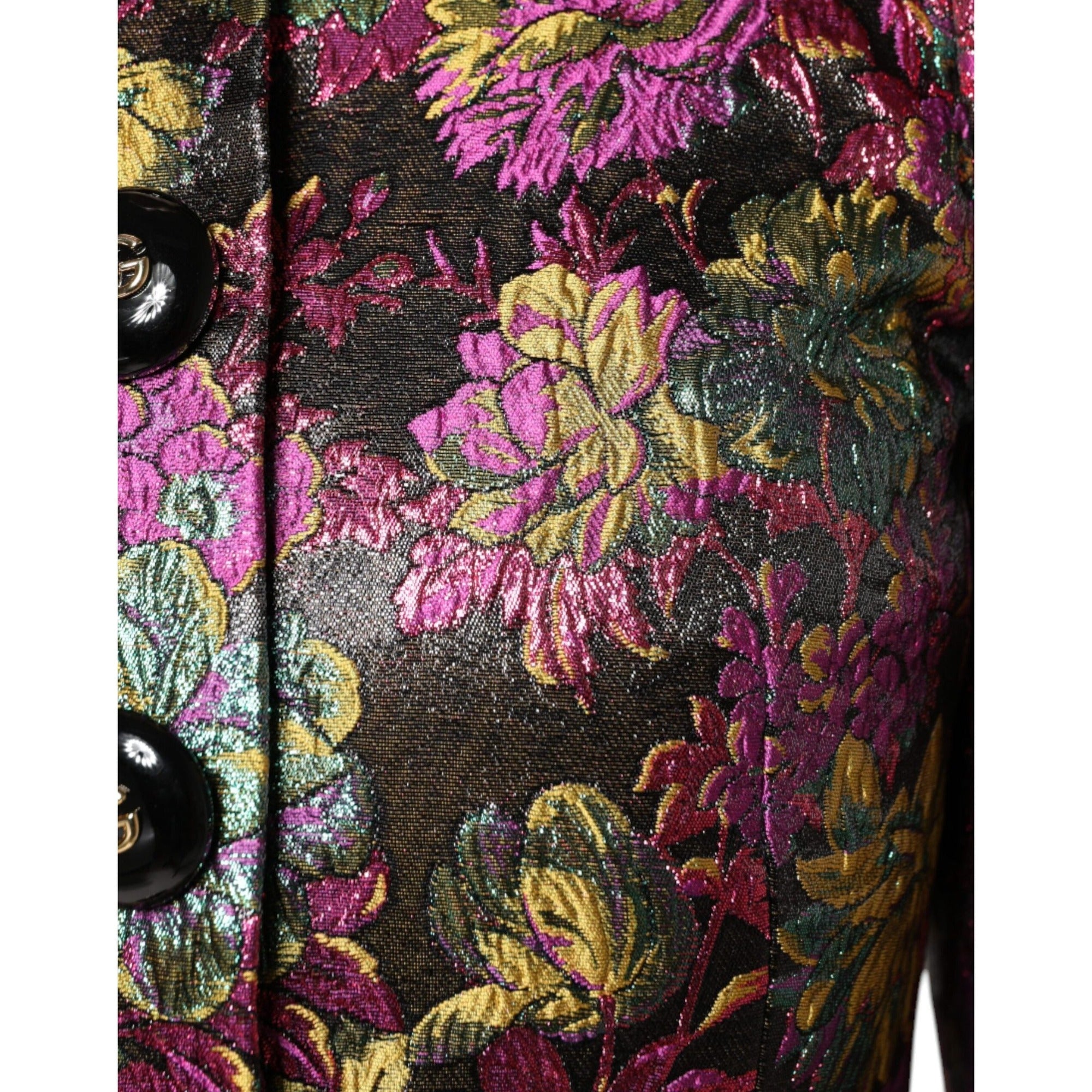 Sacou scurt Dolce & Gabbana din jacquard floral multicolor
