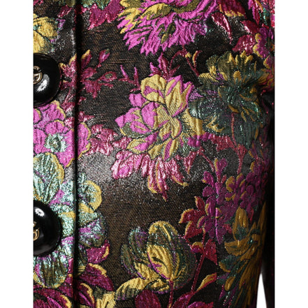 Sacou scurt Dolce & Gabbana din jacquard floral multicolor