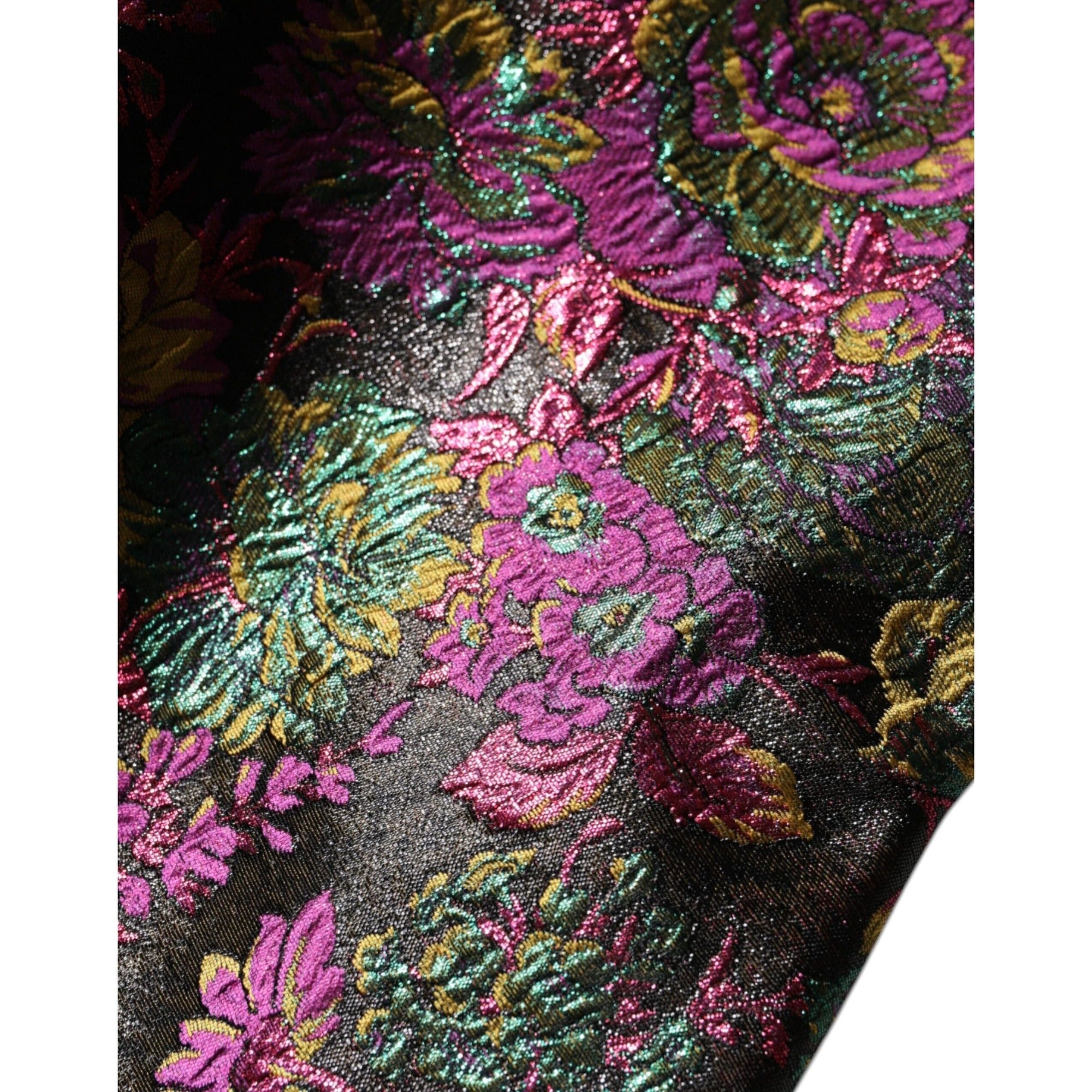 Sacou scurt Dolce & Gabbana din jacquard floral multicolor