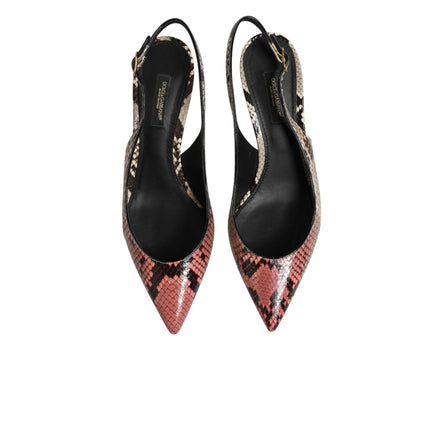Dolce & Gabbana Multicolor Leather Slingback Pumps