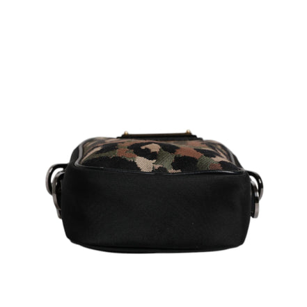 Dolce & Gabbana Multicolor Leopard Jacquard Logo Neck Strap Bag