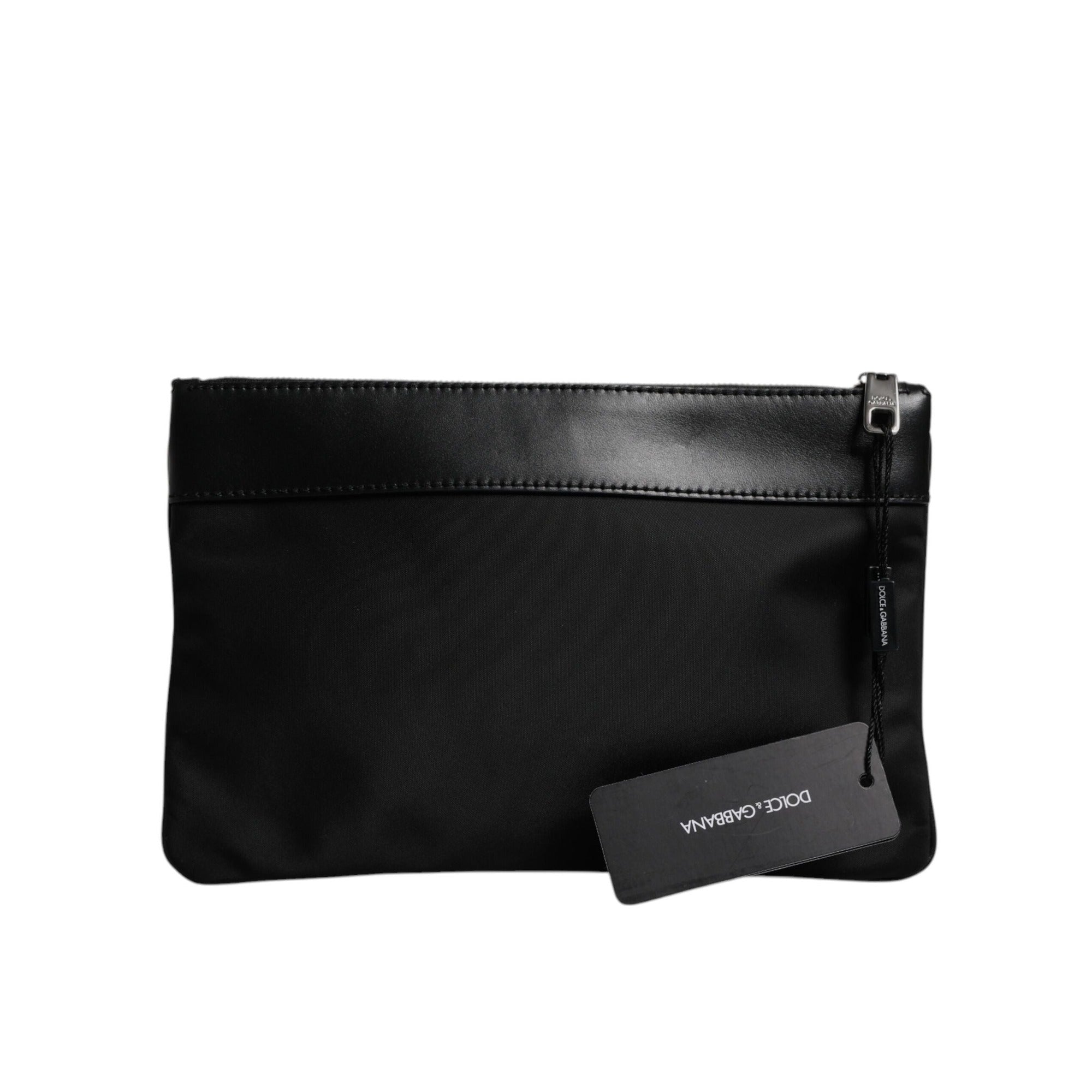 Dolce & Gabbana Multicolor Leopard Jacquard Logo Pouch Bag