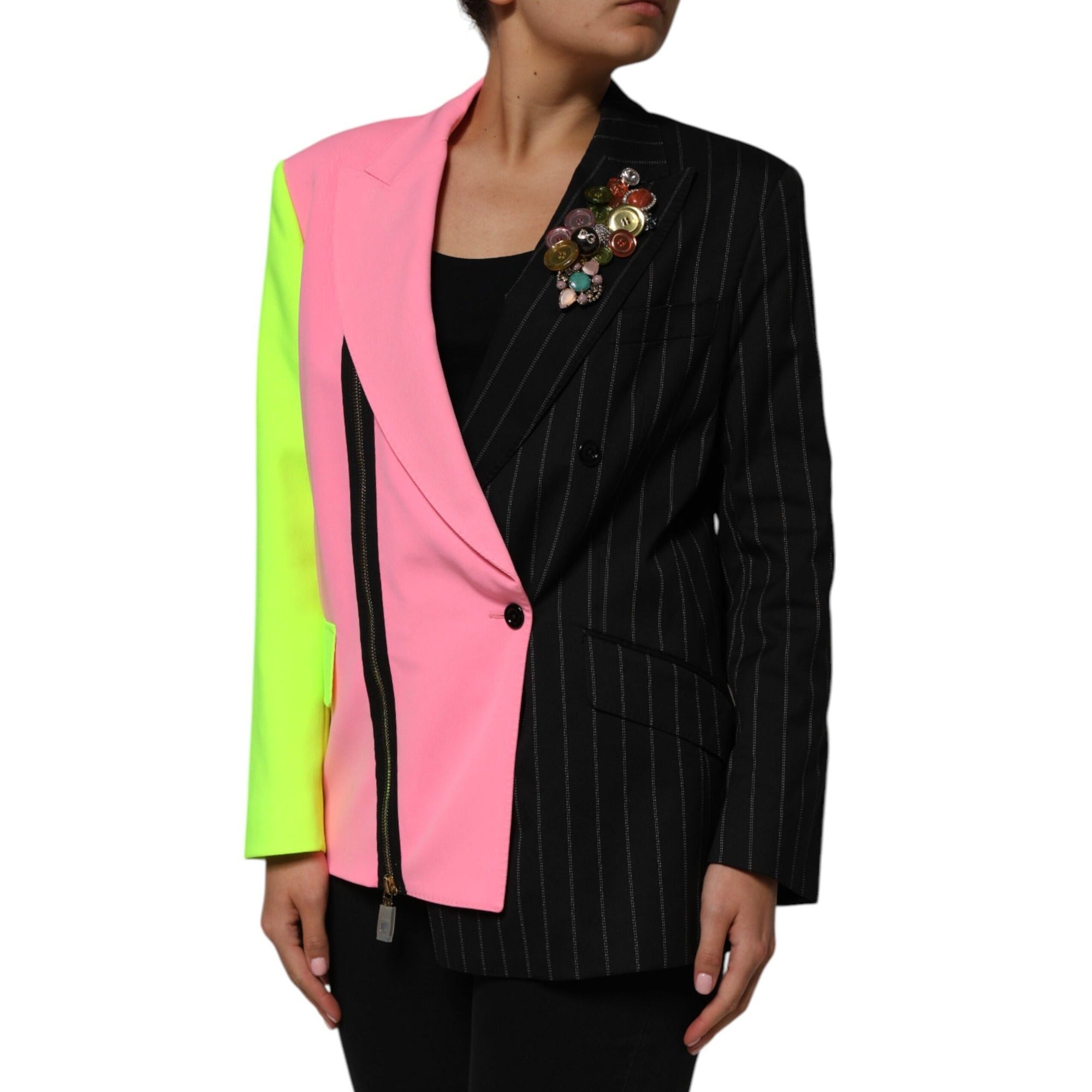 Palton Dolce & Gabbana multicolor cu broderii și patchwork