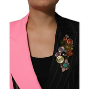 Palton Dolce & Gabbana multicolor cu broderii și patchwork
