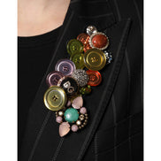 Palton Dolce & Gabbana multicolor cu patchwork și aplicații