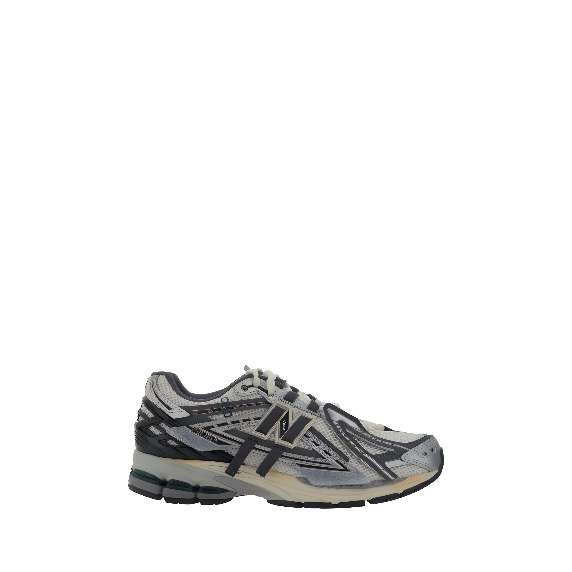 Sneakers New Balance argintii din material textil