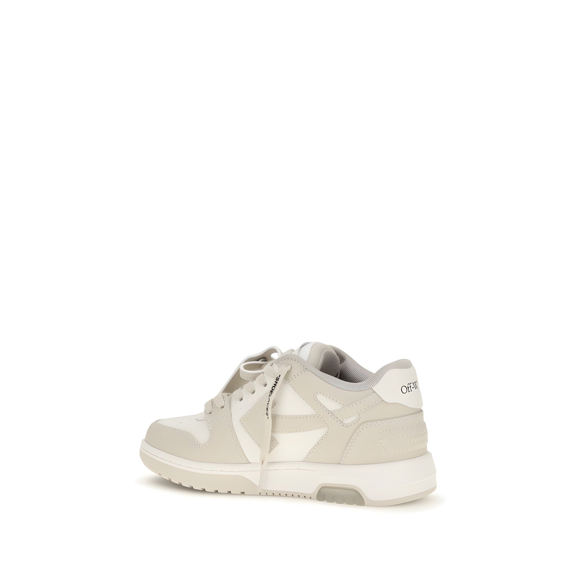 Off-White Beige Leather Low Top Sneakers