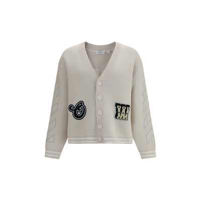 Cardigan din bumbac bej Off-White