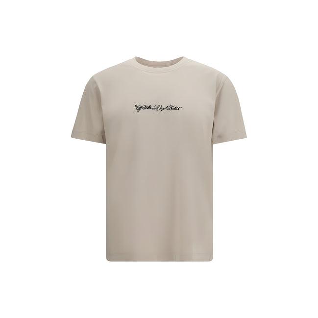 Off-White Beige Cotton T-Shirt