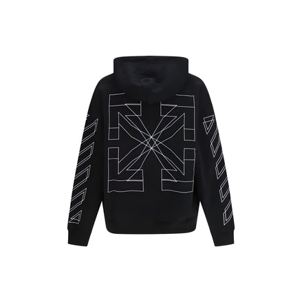 Bluză de molton din bumbac neagră Off-White