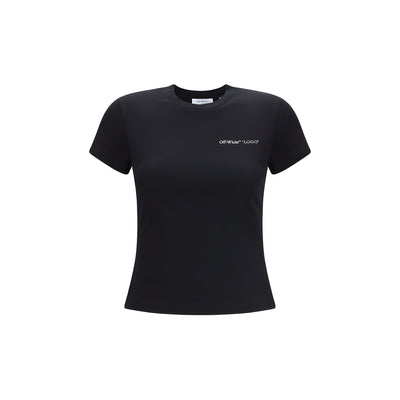 Tricou Off-White negru din bumbac cu logo imprimat