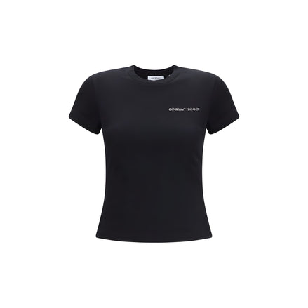 Tricou Off-White negru din bumbac cu logo imprimat