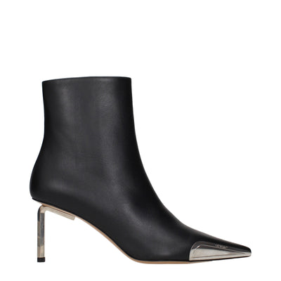 Off-White Ghete Negre din Piele cu Toc