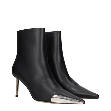 Off-White Ghete Negre din Piele cu Toc