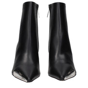 Off-White Black Leather Ankle Boots