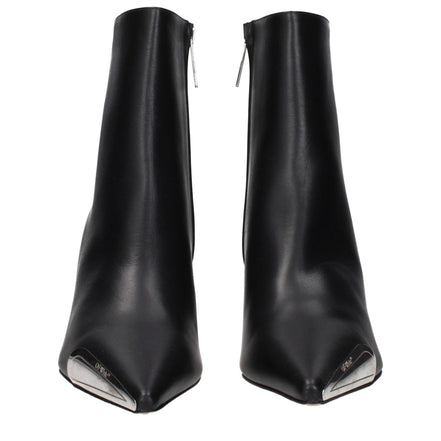 Off-White Black Leather Ankle Boots