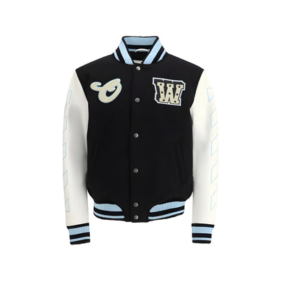 Off-White Black Wool Bomber Jacket