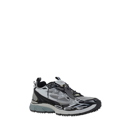 Off-White Gray Polyurethane Athletic Sneakers