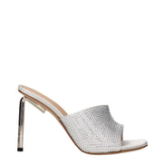 Sandale stiletto Off-White din satin gri