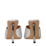 Sandale stiletto Off-White din satin gri