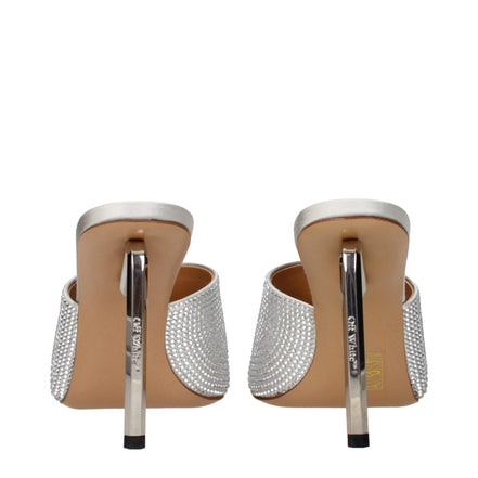 Sandale stiletto Off-White din satin gri