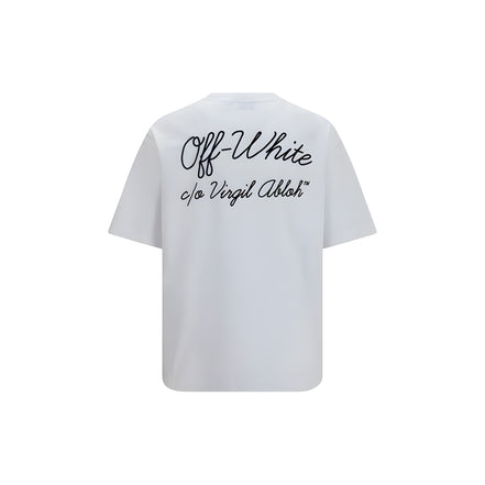 Tricou Off-White alb din bumbac Script Logo